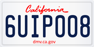 CA license plate 6UIP008