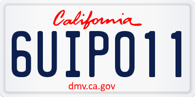 CA license plate 6UIP011