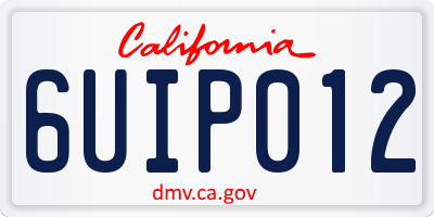 CA license plate 6UIP012
