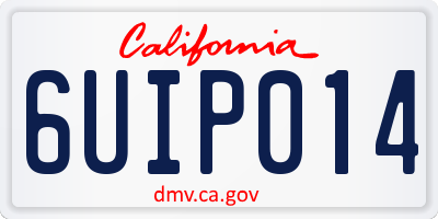 CA license plate 6UIP014