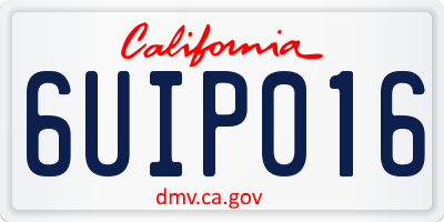 CA license plate 6UIP016