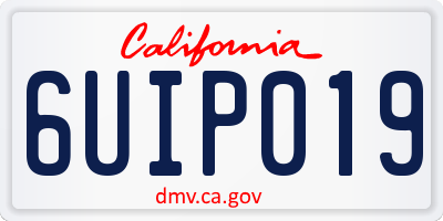 CA license plate 6UIP019
