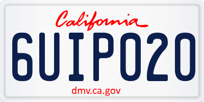 CA license plate 6UIP020