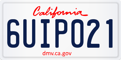 CA license plate 6UIP021