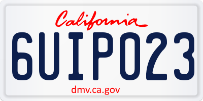 CA license plate 6UIP023