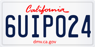 CA license plate 6UIP024