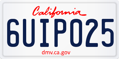 CA license plate 6UIP025