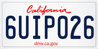 CA license plate 6UIP026