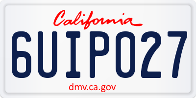 CA license plate 6UIP027