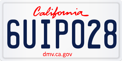CA license plate 6UIP028