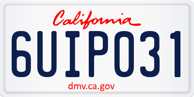 CA license plate 6UIP031