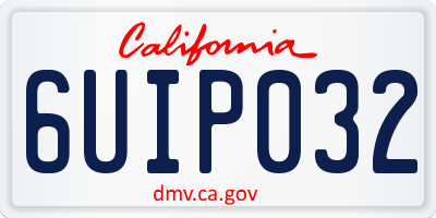 CA license plate 6UIP032