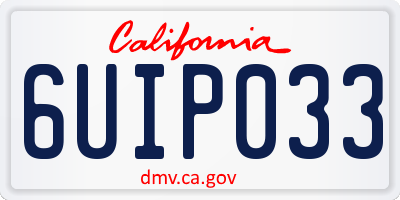 CA license plate 6UIP033