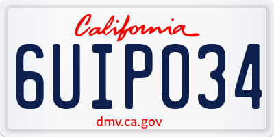 CA license plate 6UIP034