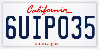 CA license plate 6UIP035