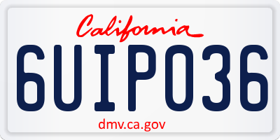 CA license plate 6UIP036