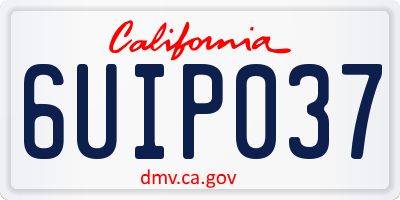 CA license plate 6UIP037