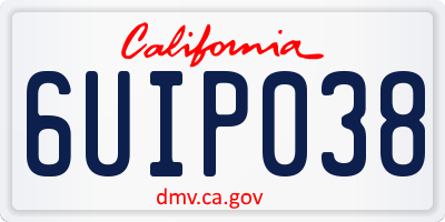CA license plate 6UIP038