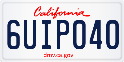 CA license plate 6UIP040