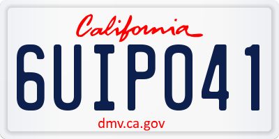 CA license plate 6UIP041