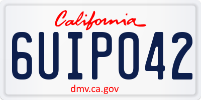 CA license plate 6UIP042