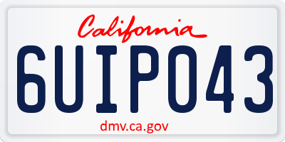 CA license plate 6UIP043