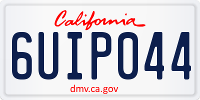 CA license plate 6UIP044