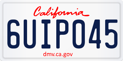 CA license plate 6UIP045