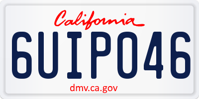 CA license plate 6UIP046