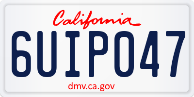 CA license plate 6UIP047