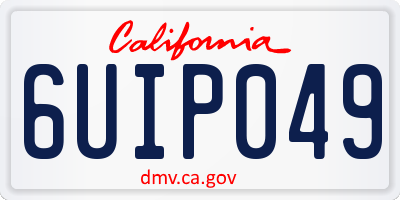 CA license plate 6UIP049