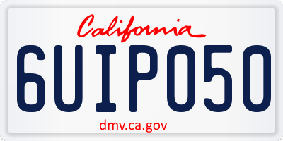 CA license plate 6UIP050