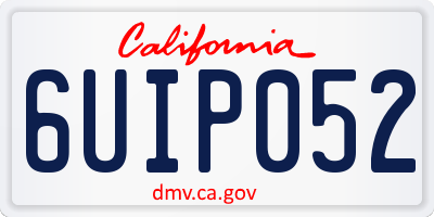 CA license plate 6UIP052