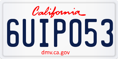 CA license plate 6UIP053