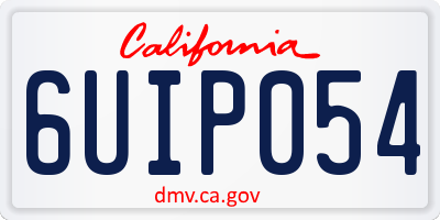 CA license plate 6UIP054