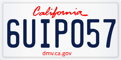 CA license plate 6UIP057