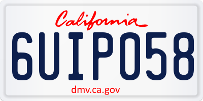 CA license plate 6UIP058