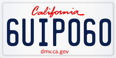 CA license plate 6UIP060