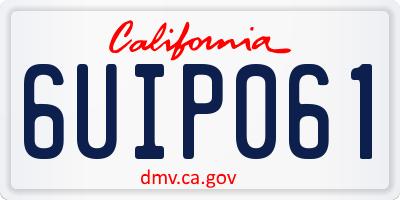 CA license plate 6UIP061