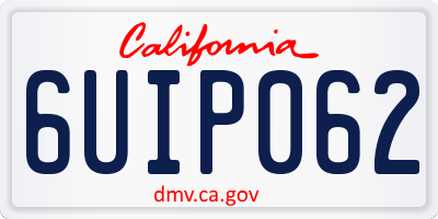 CA license plate 6UIP062