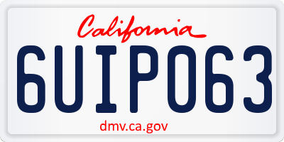 CA license plate 6UIP063