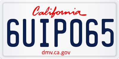 CA license plate 6UIP065