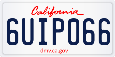 CA license plate 6UIP066