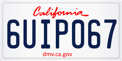 CA license plate 6UIP067