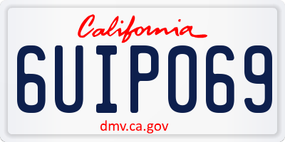 CA license plate 6UIP069