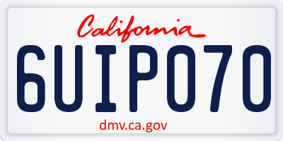 CA license plate 6UIP070