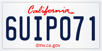 CA license plate 6UIP071