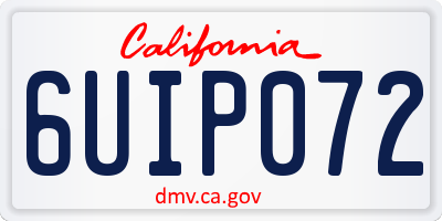 CA license plate 6UIP072