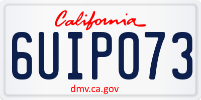 CA license plate 6UIP073