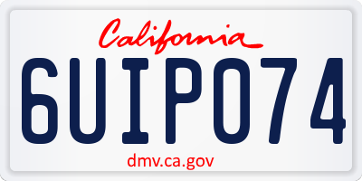 CA license plate 6UIP074